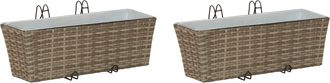 vidaXL Barandilla 2 Uds. Gris 50 X 17 X 17 Cm Metal Vidaxl