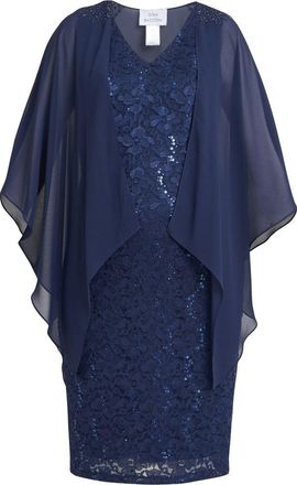 Gina Bacconi Womens Adelaide V Neck Shift Dress - Navy - Size 12 UK