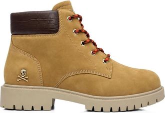 Philipp Plein Nabuk Laarsjes Laag Plat - Heren - Veterlaarzen - Beige - 39 EU - Su&egrave;de - Schoenen