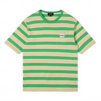 Stan Ray Unisex Stripe Tee In Island Green/ Sunlight