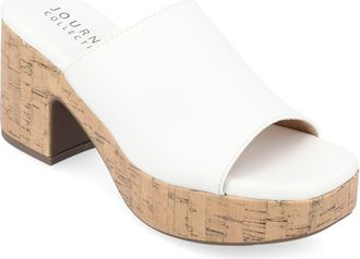 Journee Collection Astter Platform Sandal in White at Nordstrom Rack, Size 10