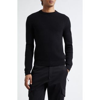 Moncler Waffle Stitch Virgin Wool Sweater in Black at Nordstrom, Size Xxx-Large