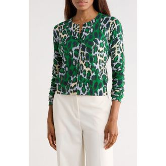 Diane Von F&uuml;rstenberg Roma Cardigan in Jungle Cat Large Printed at Nordstrom Rack, Size Xx-Small