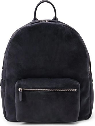 Kiton Backpacks, male, Blue, Size: ONE SIZE Suede Backpack