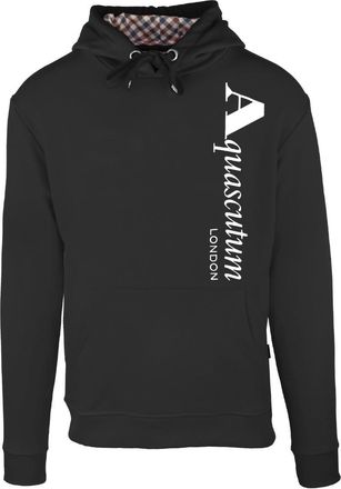Aquascutum Vertical Logo Black Hoodie