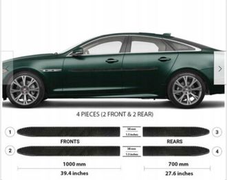 OEM Molduras Laterales De Las Puertas Negras Del Jaguar Xj 2010+