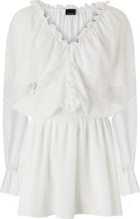 Pinko Aggie Short Dress In White With Lace