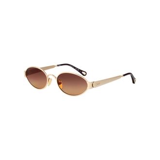 Chlo&eacute; Holly Oval Sunglasses - female - Chlo&eacute; - Sunglasses - Yellow - 54 MM - Accessories