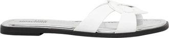 Love Moschino Leren Slippers - Dames - Sandalen - Wit - 37 EU - Leer - Schoenen