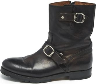 Jimmy Choo London Stivali biker in pelle con fibbia - Nero