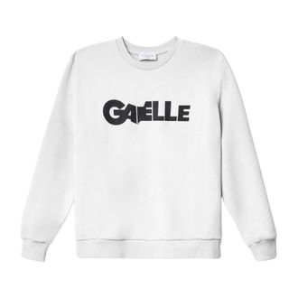 Ga&euml;lle Paris Witte Katoenen Sweatshirt met Logo - Dames - Sweatshirts - Wit - M - Katoen - Hoodies & sweatvesten