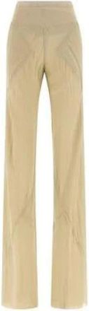 Rick Owens Bias Broeken - Dames - Wijde Broeken - Beige - M - Katoen - Broeken