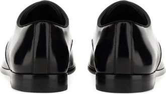 Dolce & Gabbana Leather Lace-Up Derby Flat - Black