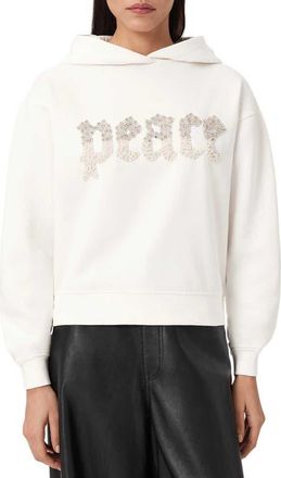 AllSaints Peace Pippa Hoodie in Optic White at Nordstrom, Size X-Small