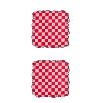 BITOSSI HOME Juego de 2 Servilletas 45x45 Rosa/borde Borde Azul