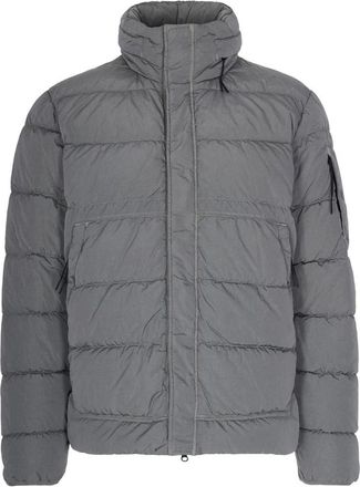 C.P. Company Removable Hood Down Jacket - Heren - Gewatteerde jassen - Grijs - S - Jassen