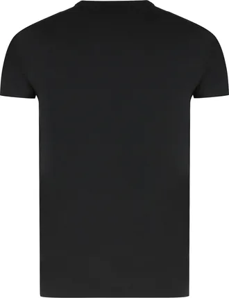 Dolce & Gabbana Mens T-Shirt Crew-Neck Cotton Black T-Shirts And Polos