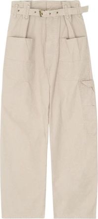 Isabel Marant Mathilda Pants - Dames - Wijde Broeken - Beige - M - Katoen - Broeken