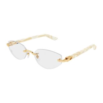 Cartier Glasses, female, Yellow, Size: 55 MM Cat Eye Eyeglasses
