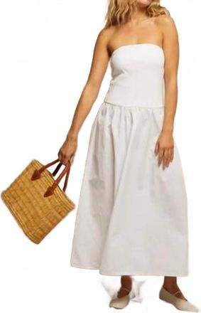perfectwhitetee Kai Woven Strapless Dress In White