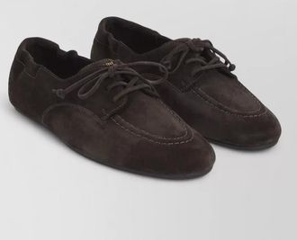 Celine suede leather lace-up loafers
