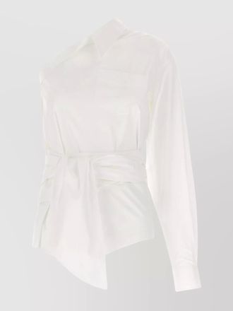 Moschino asymmetric one-shoulder shirt chest pocket detail