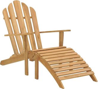 vidaXL Silla Adirondack Con Reposapi&eacute;s De Madera Maciza De Teca Vidaxl