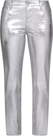 Alexandre Vauthier Metallic Jeans - Dames - Slim Fit Jeans - Grijs - W28 - Katoen - Jeans