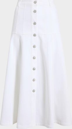 Cinq &agrave; Sept Veena Button-Front Midi Skirt
