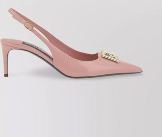Dolce & Gabbana leather logo slingback pumps