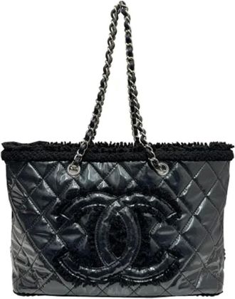 Chanel Pre-owned Tote Bags, female, Black, Size: ONE SIZE Pre-owned Vinyl shoulder-bags