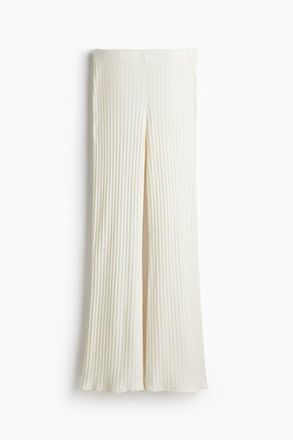 H&M Cable-knit Trousers in Cream at Nordstrom, Size Xx-Small