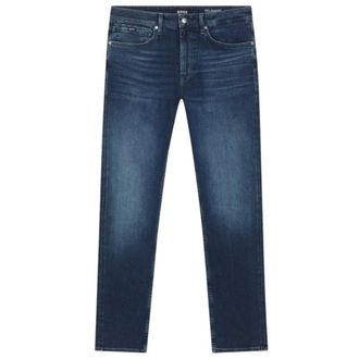 HUGO BOSS Hugo, Slim-fit Jeans, male, Blue, Size: W36 Blue Slim Fit Jeans with Logo