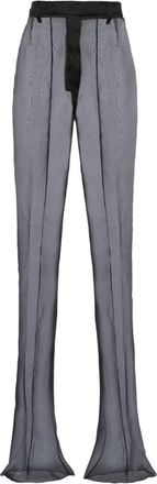 Prada Black semi-sheer flared trousers