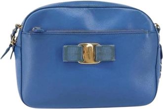 Ferragamo Pre-owned Cross Body Bags, female, Blue, Size: ONE SIZE Pre-owned Leather Shoulder Bag