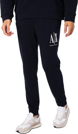 A|X Armani Exchange Mens Icon Project Embroidered Jogger Sports Trousers, Black, 28 (Size: XX-Large)