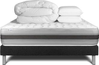 VITALIT Pack colch&oacute;n negro muelles y viscoel&aacute;stica 140 x 190