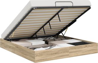 vidaXL Estructura De Cama Ottoman Roble Sonoma 160 X 200 Cm Vidaxl
