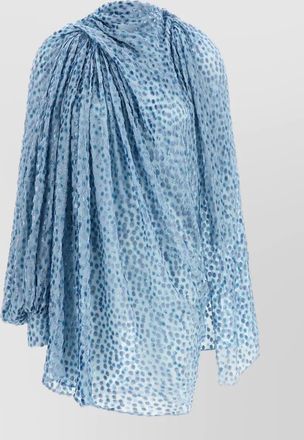 Kiko Kostadinov silk viscose devor&eacute; asymmetric draped midi dress