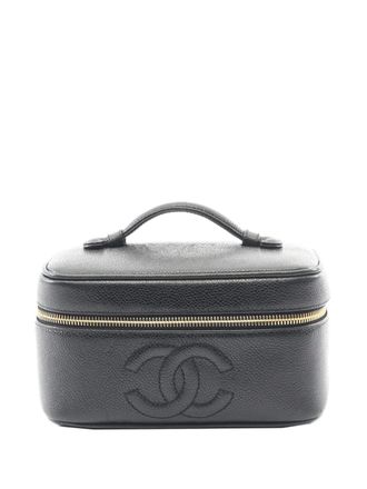 Chanel 1991-1994 CC Caviar Case vanity bag - Zwart