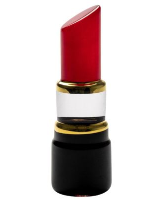 Kosta Boda Make Up Lipstick Poppy Red Sculpture