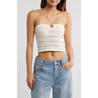 PacSun Oriana O-Ring Tube Top in Ivory at Nordstrom, Size X-Small