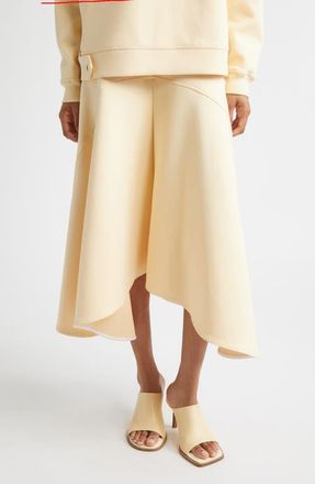 Plan C Cotton Blend Scuba Knit Skirt in Straw at Nordstrom, Size 10 Us