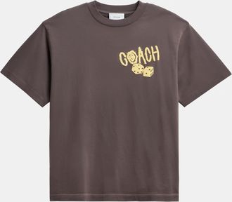 Coach Mens Dice Relaxed T-Shirt In Organic Cotton - Black - Size X-Large