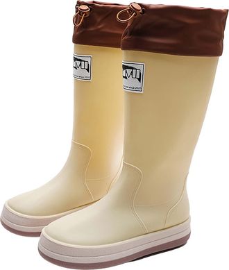 Generic Walking Boots Womens Waterproof - Long Wellies Women Drawstring WomenS Water Shoes Lightweight Slip On Shoes Comfort Work Boots Fashion Chunky Boot Ga