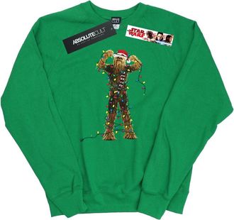 Star Wars Dames/Dames Chewbacca Kerstverlichting Sweatshirt (Iers Groen)