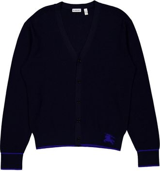Burberry Equestrian Knight Wool Cardigan, Size Medium