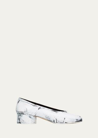 Maison Margiela 35mm Tabi Painted Leather Ballerina Pumps