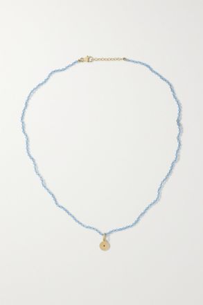 Andrea Fohrman Full/ New Moon 14-karat Gold Chalcedony Necklace - Blu