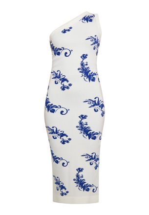 Izia Jurk Dames Wol Wit Blauw